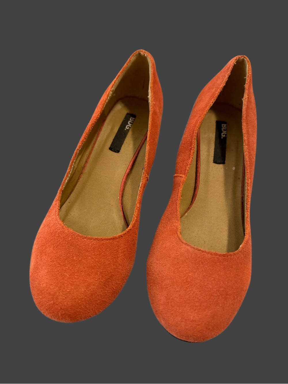 BDG Orange Suede Round-Toe Low Heel Pumps Size 6